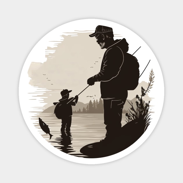 Fishing daddy t-shirt and Accessories gifts ideas for fishing lovers Magnet by MIRgallery